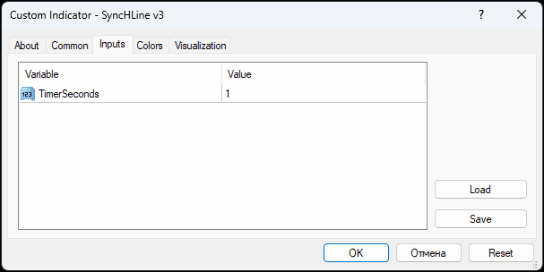 SyncHLine settings