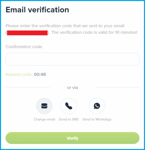 Confirmation code
