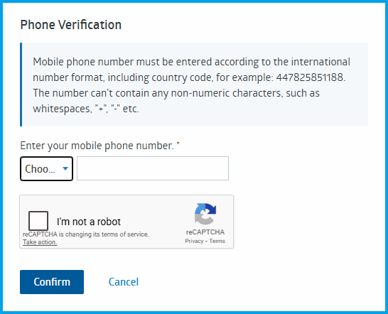 Phone number input