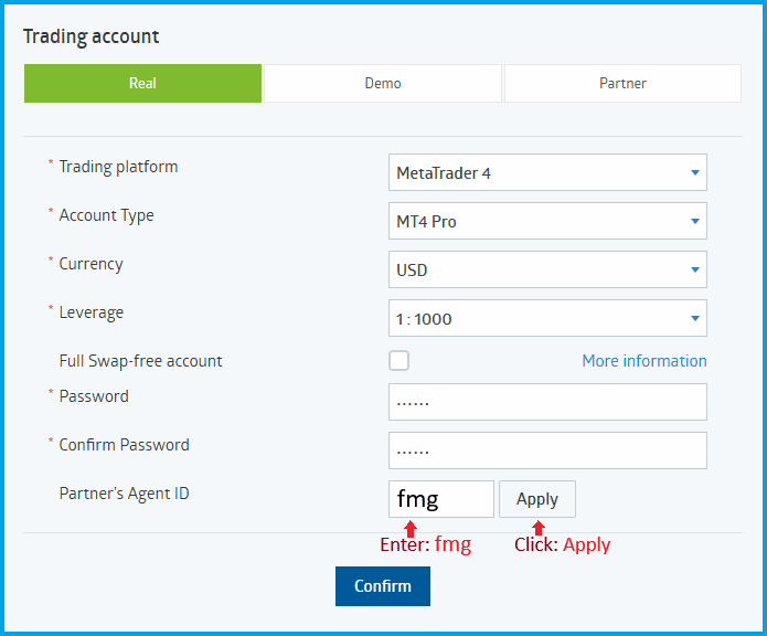 Account selection