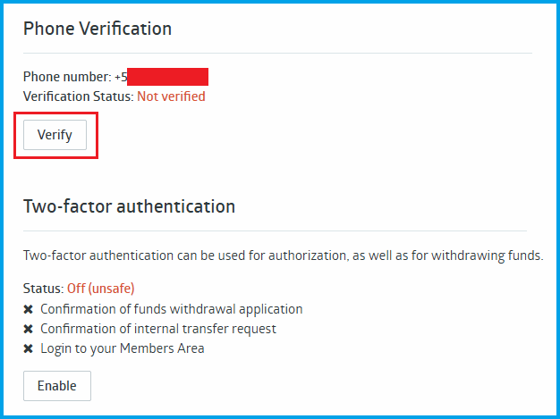 Phone verification
